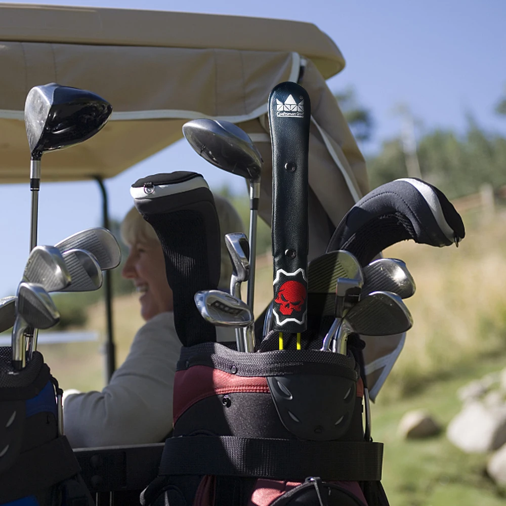 

Чехлы для клюшек Golf Alignment, Кожаные чехлы ручной работы высокого качества с рисунком черного и Красного Черепа, новый дизайн