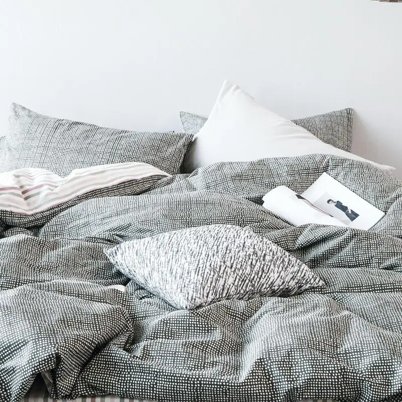 50 100% хлопок северных белыми квадратами полоски с Леопардовыми пятнами