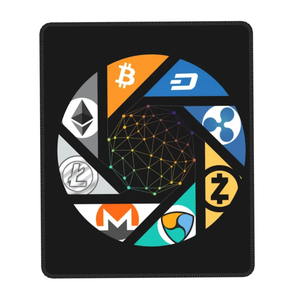 

Ethereum Cryptocurrency Bitcoin Blockchain Logo Mouse Pad Square Non-Slip Rubber Mousepad for Gamer Laptop Computer PC Mouse Mat