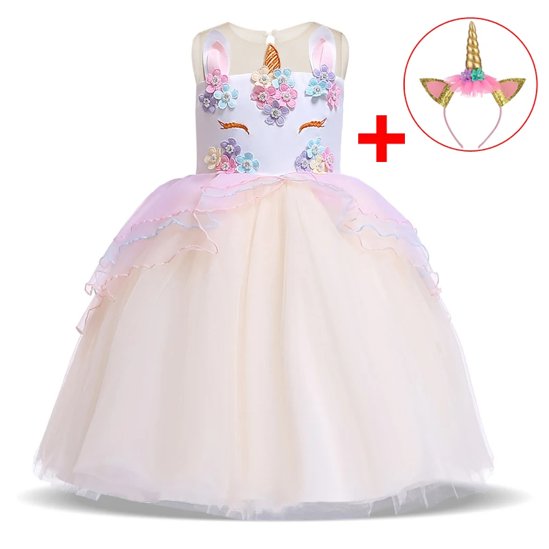 2022 Free Headband Summer Easter Unicorn Dress Kids Dresses For Girls Party Children Toddler Girl Clothes Princess L5066 | Детская