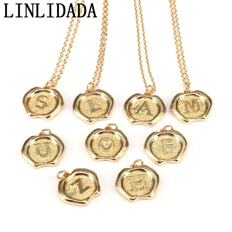 

12Pcs, Gold Color Letter Pendant Necklace Charm Name Initial Alphabet Chain Choker Women Birthday Jewelry