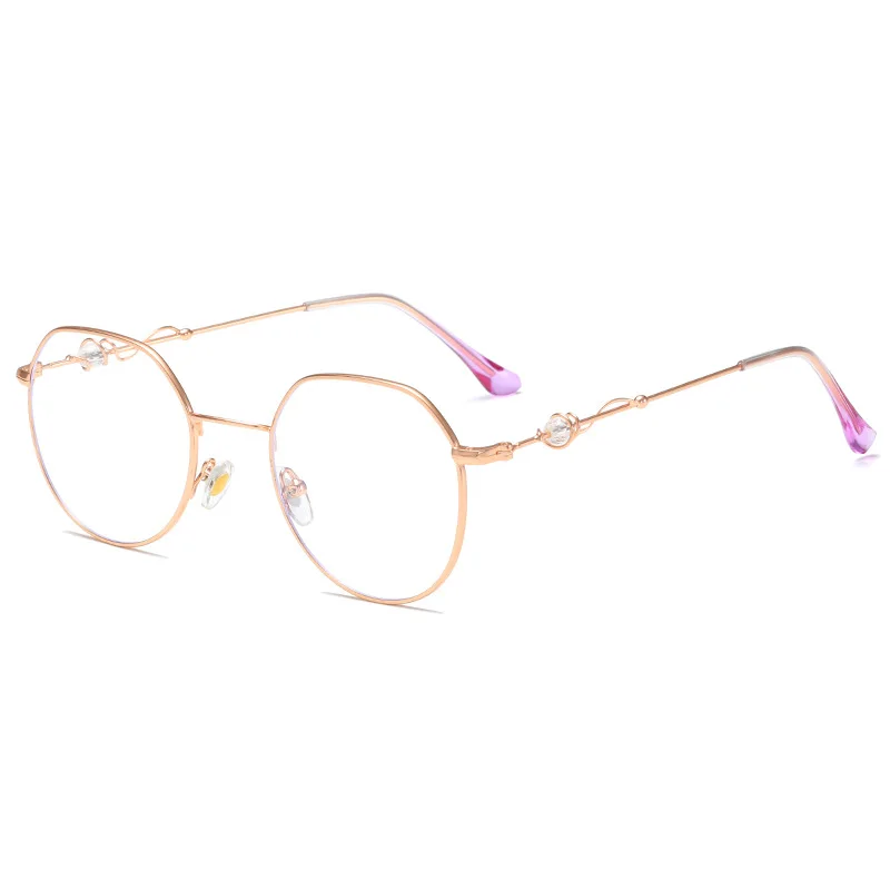 

seemfly Women Metal Flat Mirror Glasses Frame Anti Blue Light Optical Retro Clear Lens Eyeglasses Eyewear Female Male Goggles