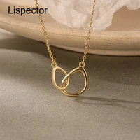 lispector 925 sterling silver irregular geometric pendant necklaces for women simple connected circles necklace female jewelry