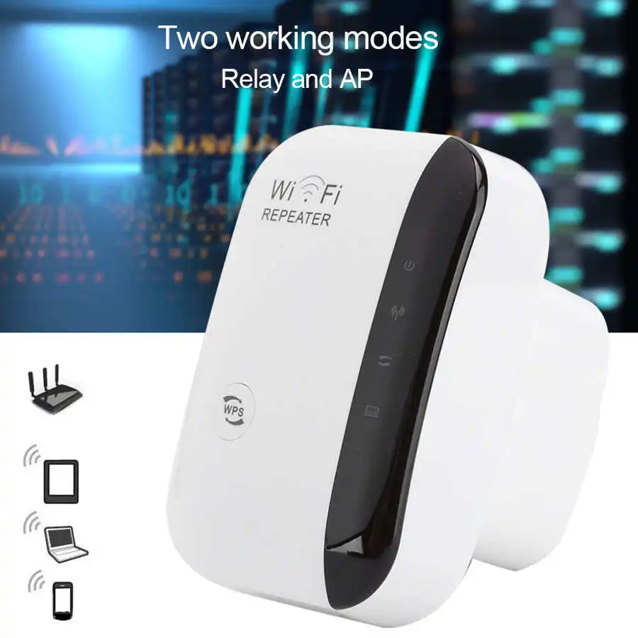 Ретранслятор усилитель сигнала Wi Fi 300M Ethernet порт настенное крепление белый для