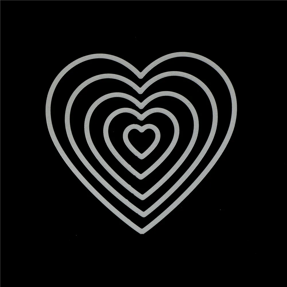 Металлические штампы в форме сердца для рукоделия 5 шт. трафареты карты