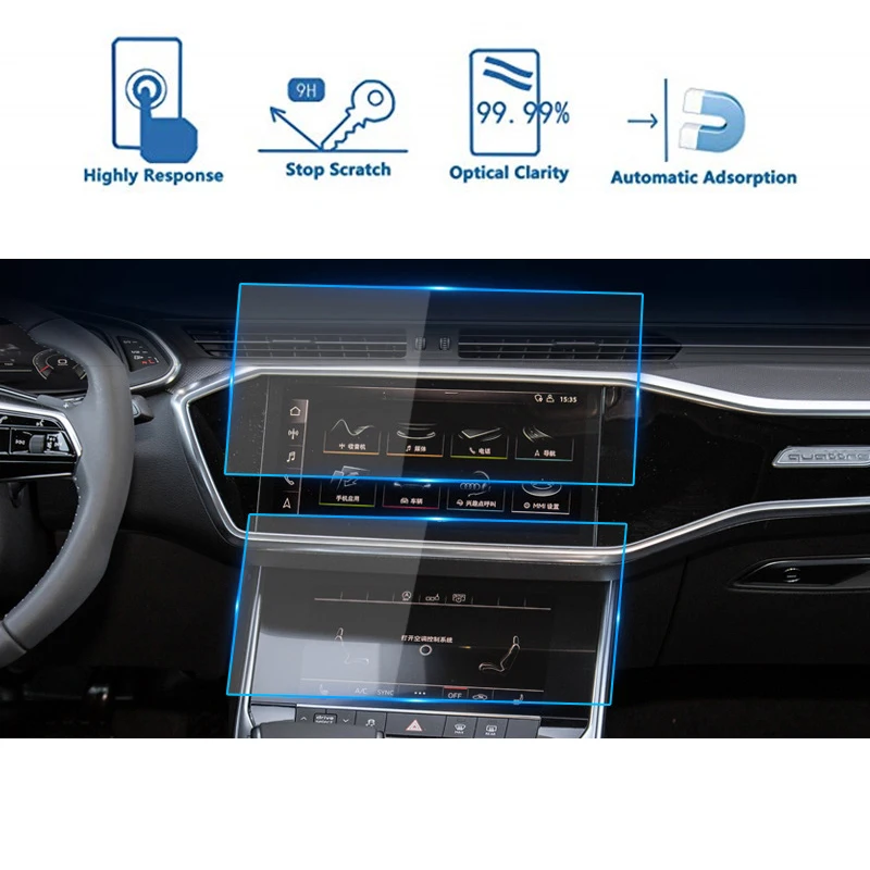 2 предмета в комплекте для Audi A6l автомобиля GPS навигации пленка ЖК дисплей Экран