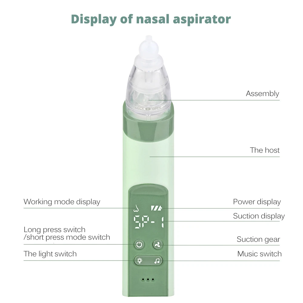 Baby Nasal Aspirator Adjustable suction Nose Cleaner Newborn infantil Safety Sanitation Nasal dischenge patency tool images - 2