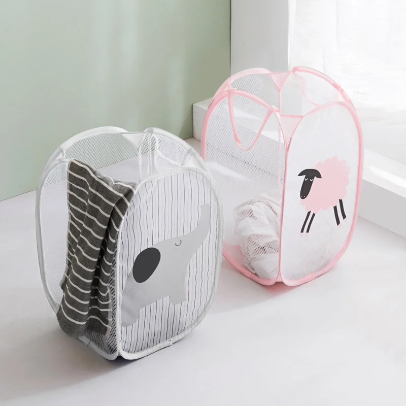 

Cartoon foldable laundry basket Household dirty clothes storage basket portable farmily clothing washing organizing basket