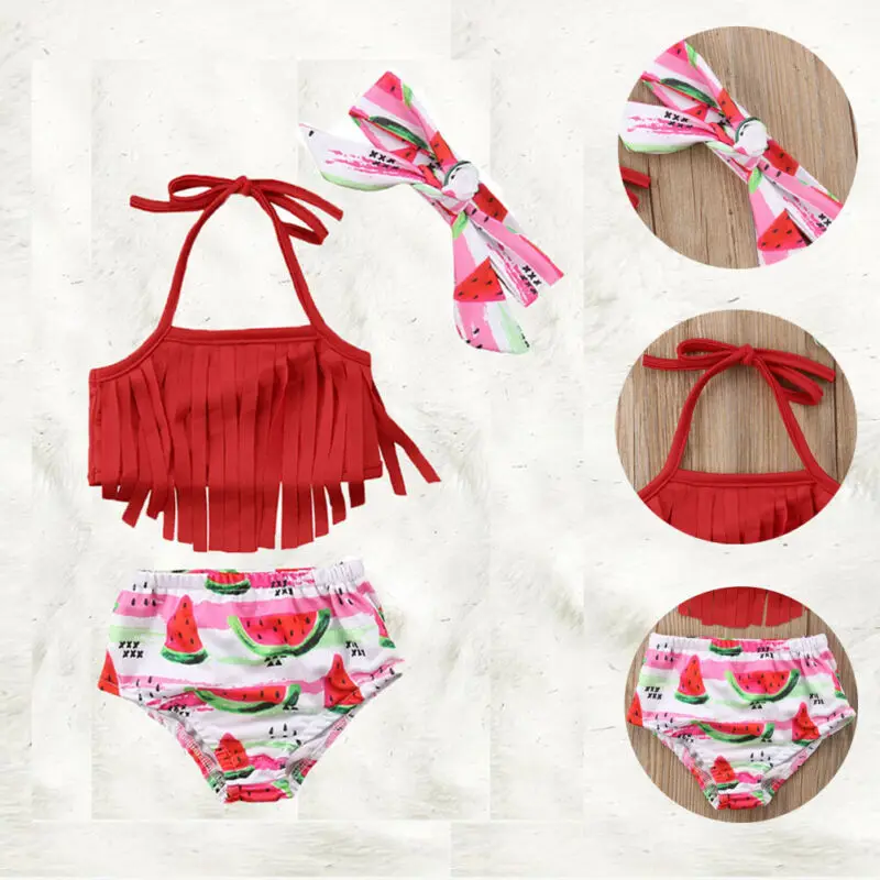 Модный тренд 2020 Лидер продаж 2 шт. купальник для маленьких девочек с милым принтом