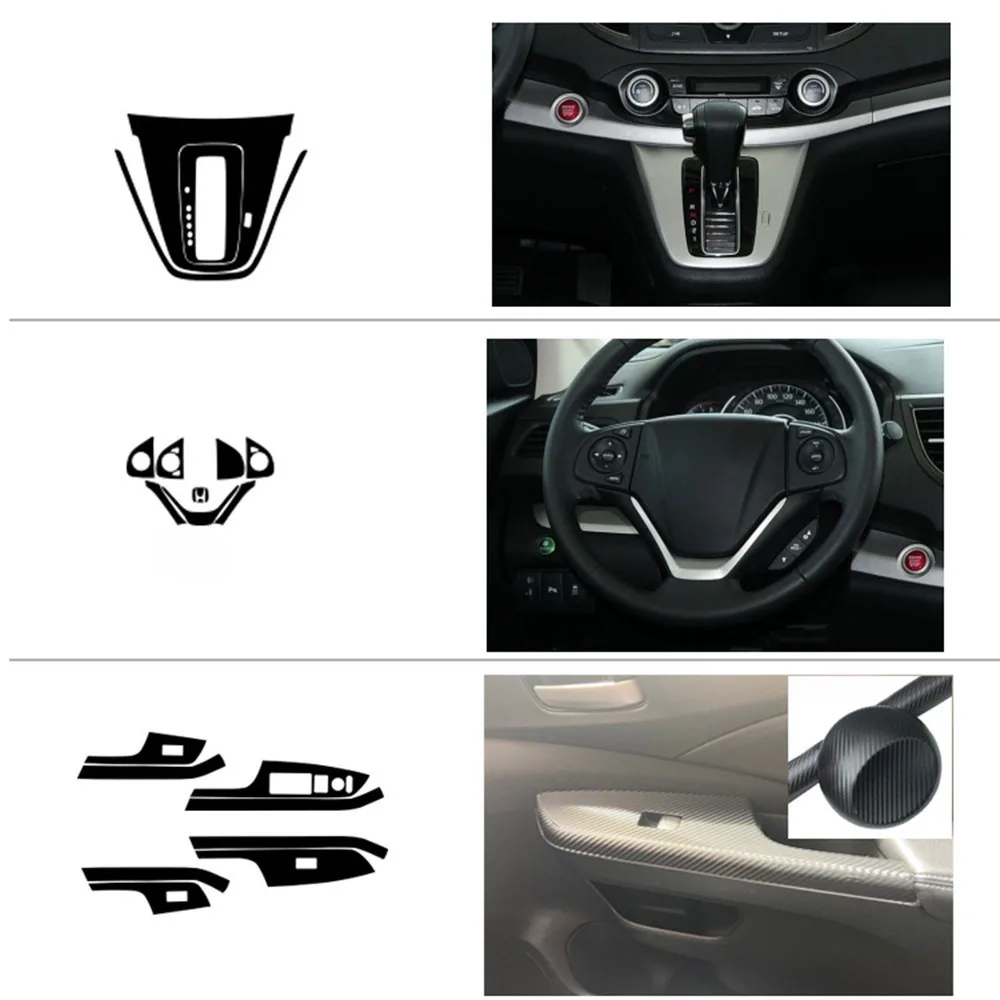 Наклейка на крышку левостороннего привода для Honda CRV 2012 2016 углеродная Внутренняя