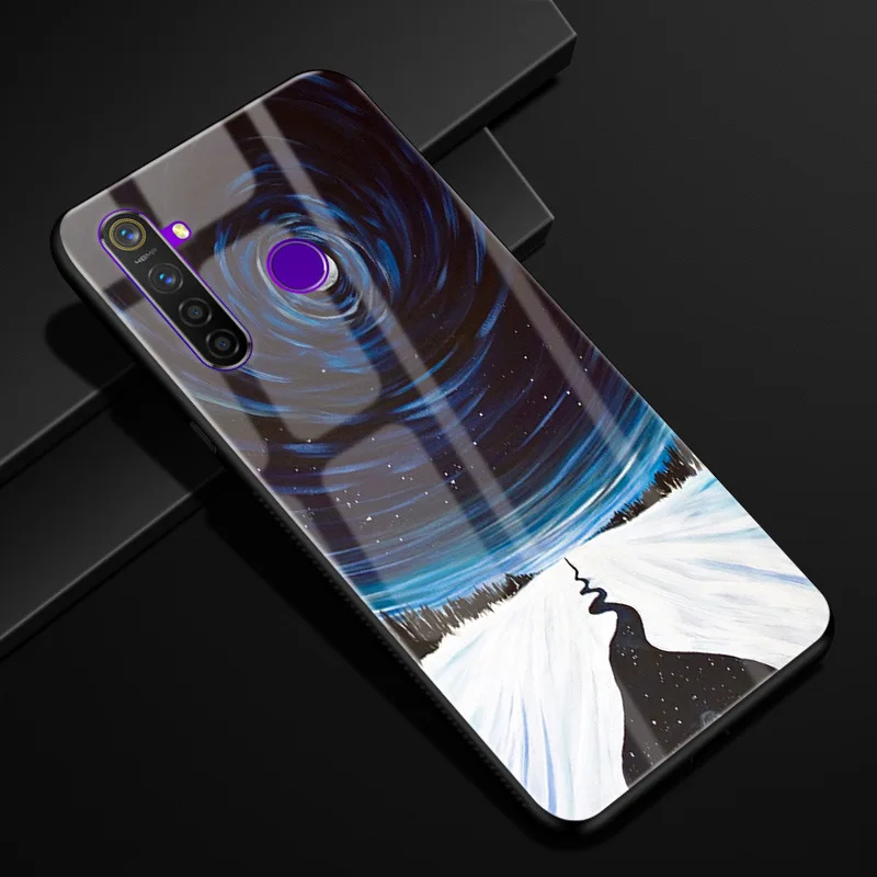 Для OPPO Realme 5 pro Чехол 6,3 ''стекло Жесткий чехол для OPPO Realme5 чехол для телефона силиконовый бампер Fundas Coque Realme 5pro