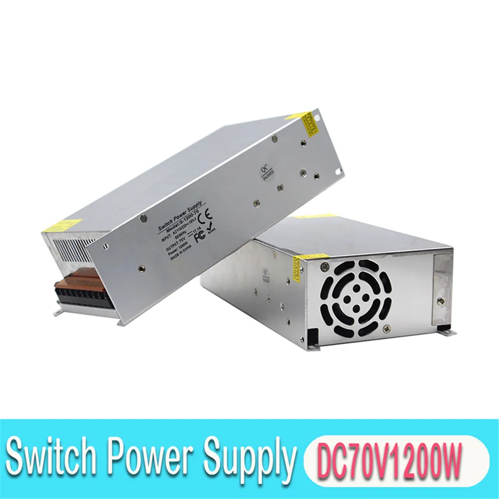 Источник питания dc70V 17.1A 1200w Трансформатор источника 110V 220V AC к DC 60V адаптер для CNC