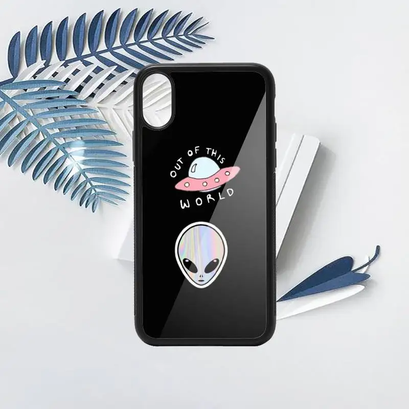 

Cute cartoon alien space Phone Case PC for iPhone 11 12 pro XS MAX 8 7 6 6S Plus X 5S SE 2020 XR