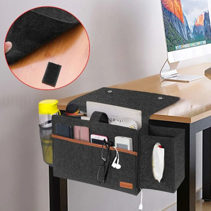 Практичные фетровые Подвесные карманы для хранения сумка книг телефона кровати