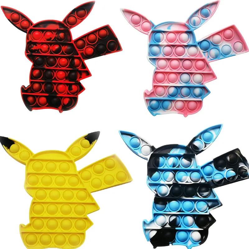 Pokemon Pikachu Pokemon PoppIt Anti estr&eacute;s empuje de aliviar Fidget para autismo juguetes sensoriales, juguete educativo-0