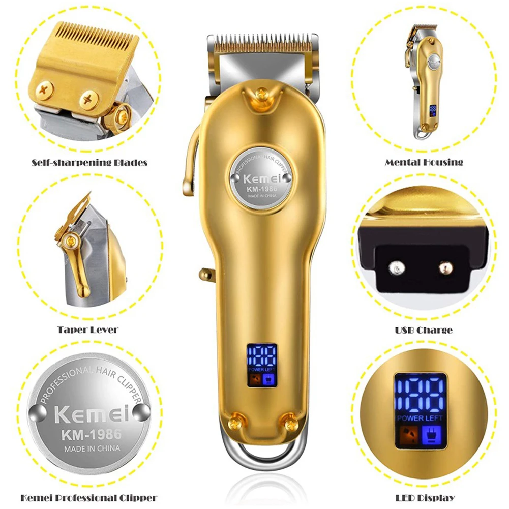 All Metal Professional Hair Cutter Clipper Barber Trimmer Men Electric Cutting Machine Rechargeable Haircut | Бытовая техника