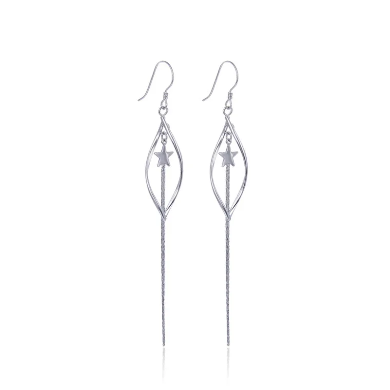 

YJBR002912 Fashion Jewelry S925 Sterling Silver Star Eardrop Female Tassel Earline Accessories