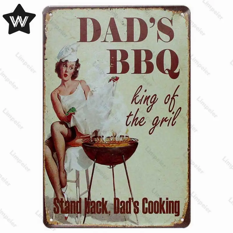 Металлический знак для барбекю Жестяная Табличка настенная наклейка