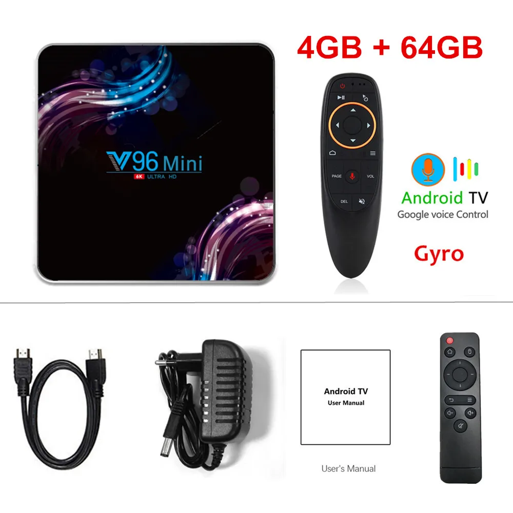 4G64G G10 voice 4 ГБ 128 ГБ V96 Мини Android 9,0 tv Box Allwinner H6 четырехъядерный 6K H.265 Wifi netflix Youtube телеприставка V96mini 4 Гб ram 32 Гб 64 ГБ - Цвет: 4G64G G10 voice