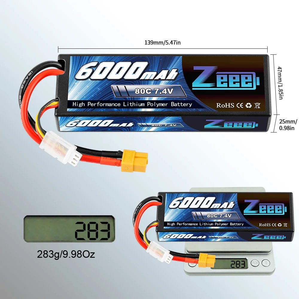 аккумулятор zeee lipo 2s 74 в 6000 мач 80c xt60 запч