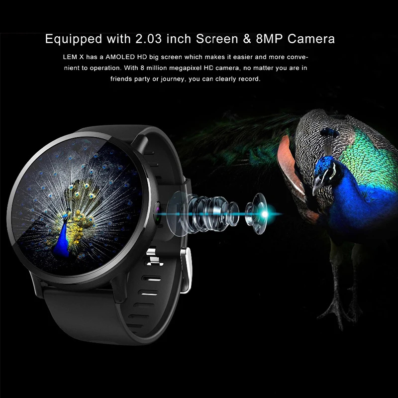 LEMFO LEM X 2,0" 4G wifi gps Смарт-часы мужские умные часы Android 7,1 С Камерой 8 Мп умные часы для мужчин деловые спортивные часы