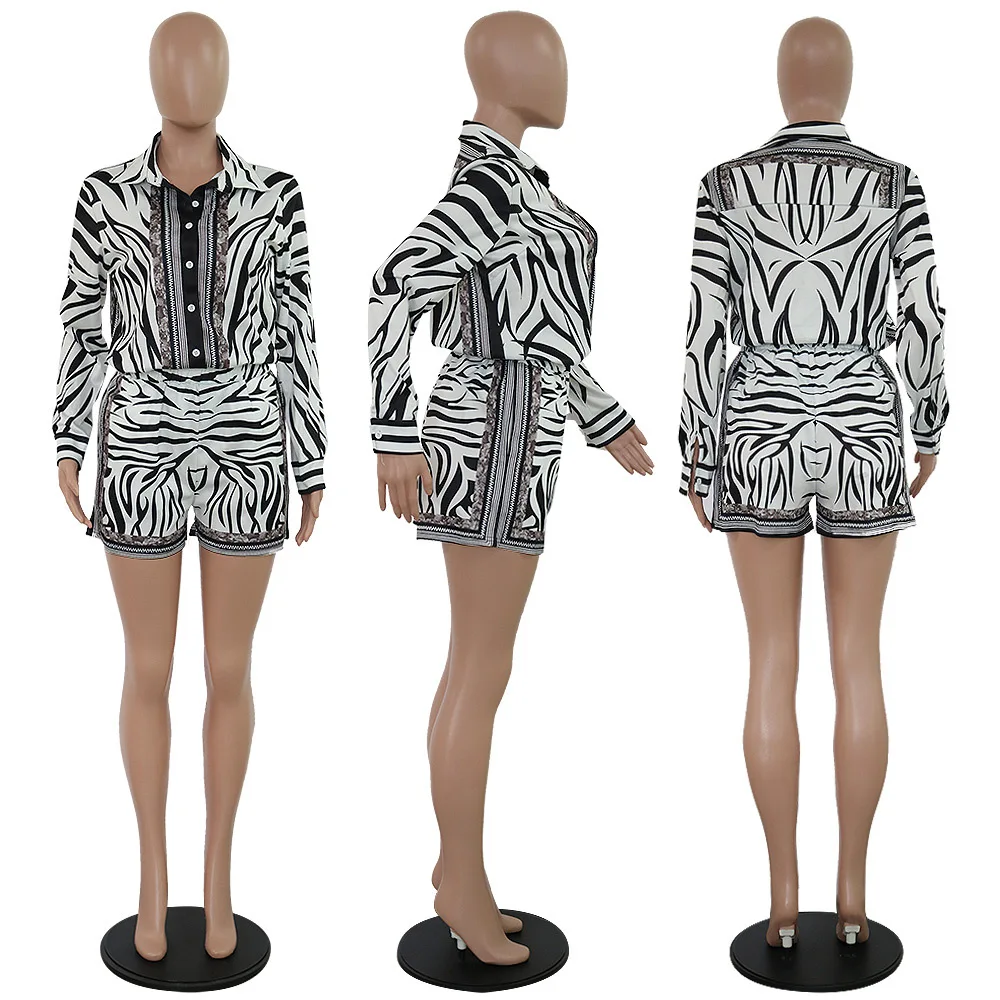 Женская рубашка на молнии короткие штаны Женский комплект из двух предметов с