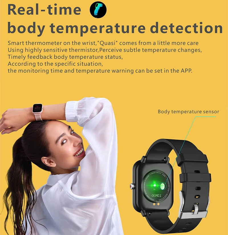 2022 Newest Smartwatch Body Temperature Detection Fitness Sports Watches Bluetooth Weather Forecast IP68 Waterproof Smart Watch