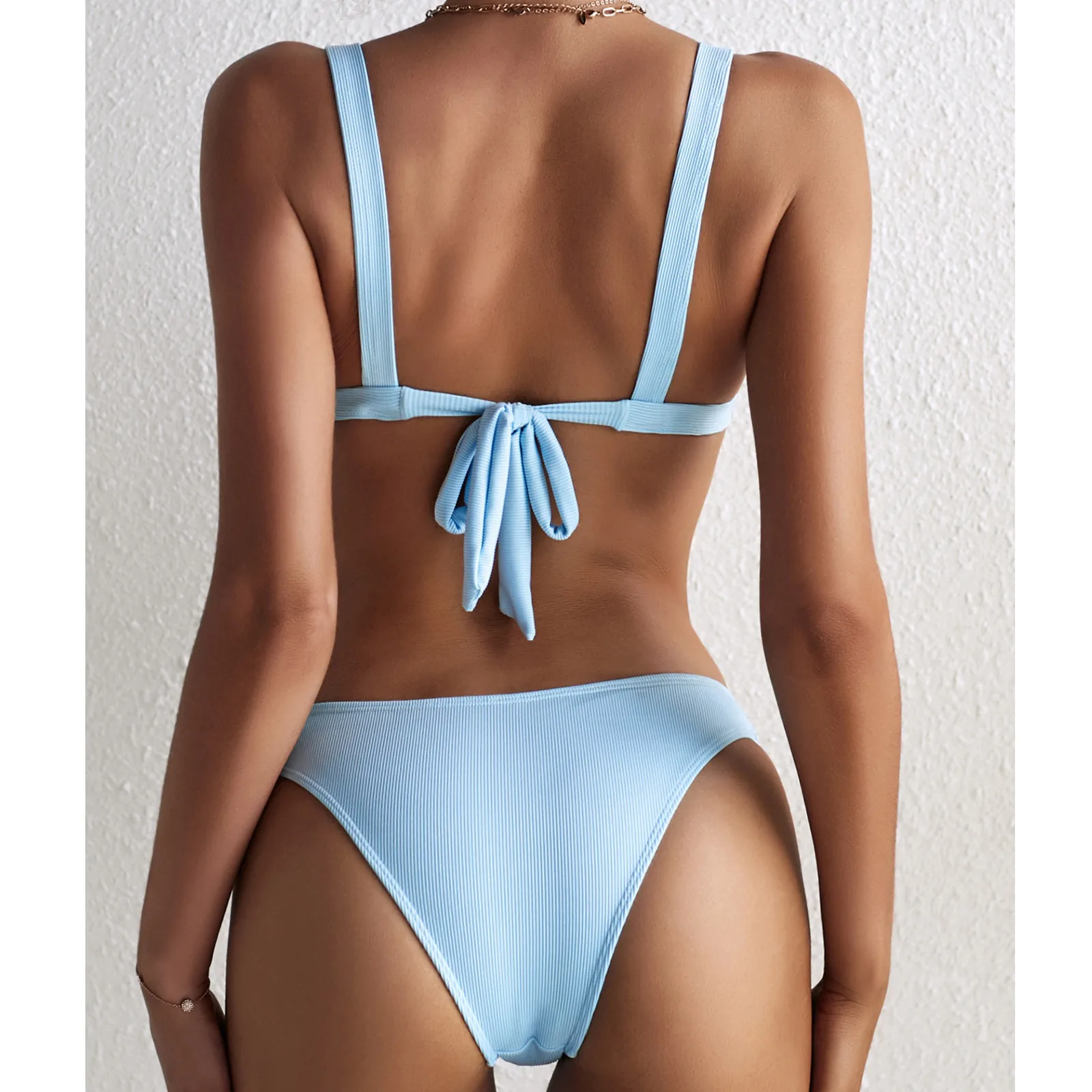 Сексуальное женское бикини Женский однотонный кружевной комплект купальник