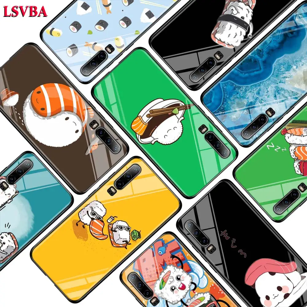 Суши Мопс для huawei P Smart Z Plus 2019 P30 P20 Pro P10 P9 P8 Lite Супер Яркий глянцевый чехол