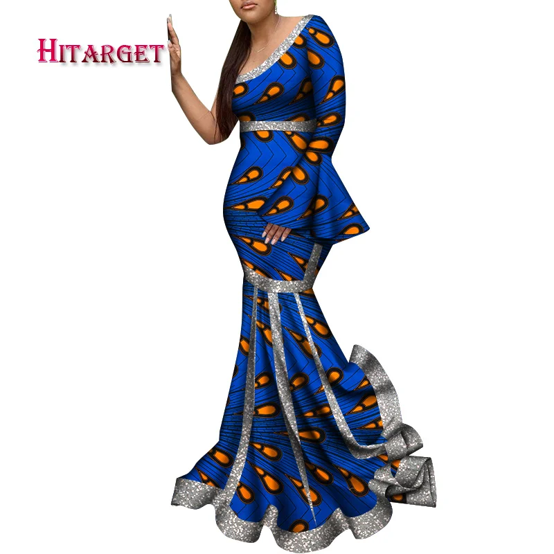 Boutique Women Clothing 2020 African Clothes for Women Party Dress Dashiki Floor Length Pluz Size Cotton African Clothing WY8468