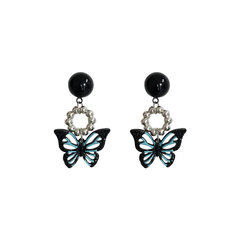 

Новые модные крутые черные серьги-бабочки для женщин серьги подарки Ювелирные изделия Роскошные Металлические украшения Аксессуары