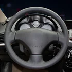 Черная искусственная кожа Чехол рулевого колеса автомобиля для Peugeot 206 2007 2008 2009 Peugeot 207 Citroen C2 2002 2003 2004 2005 2006