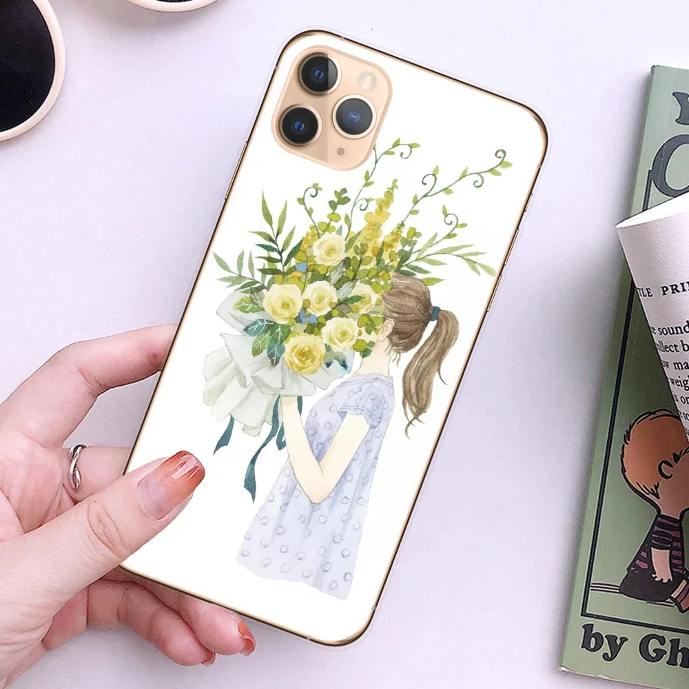 Милый прозрачный чехол для телефона с принтом iPhone 11 11Pro Max XR XS X 8 7 6 6S Plus мягкий