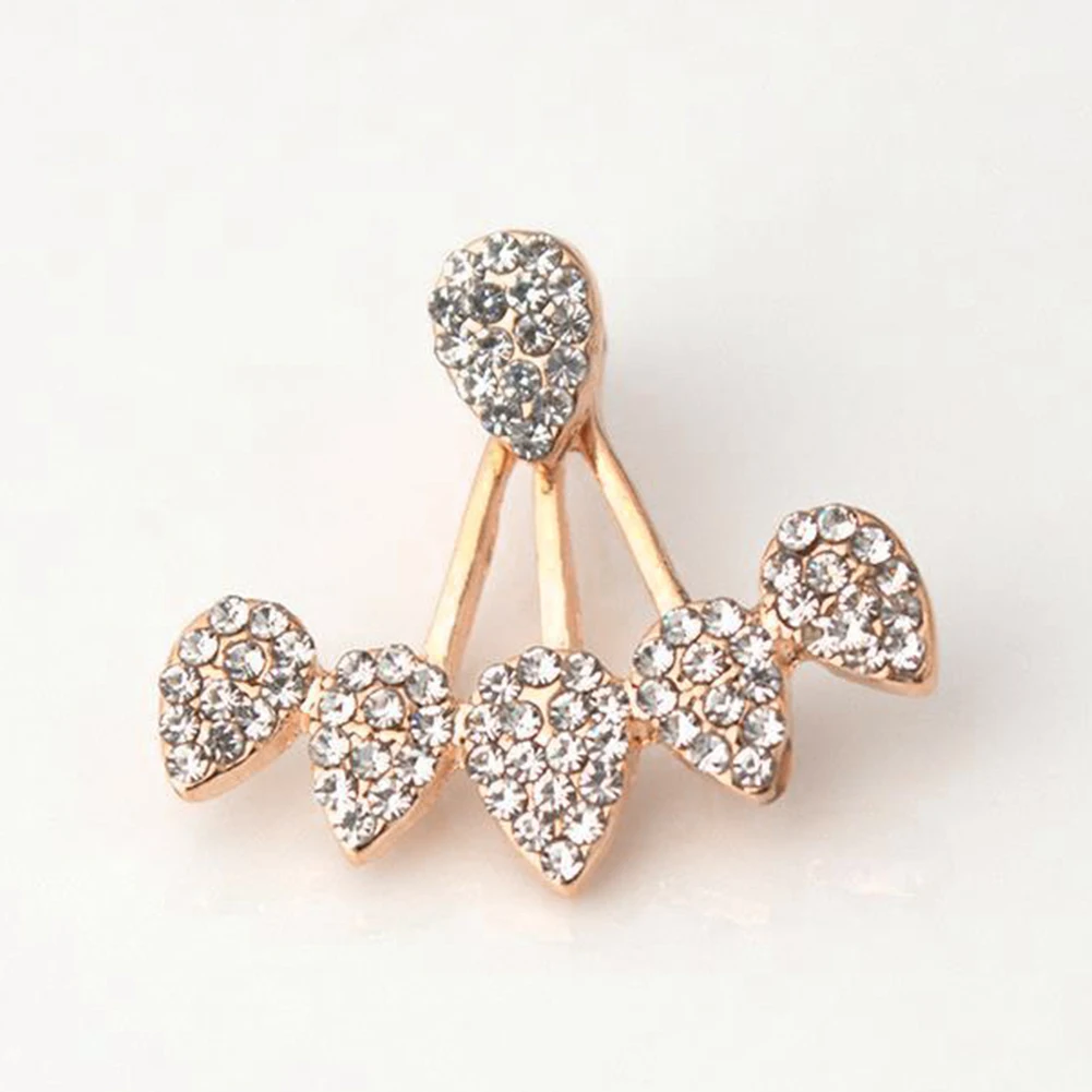 Модные новые женские серьги джекеты водные капельки гвоздики с инкрустацией из