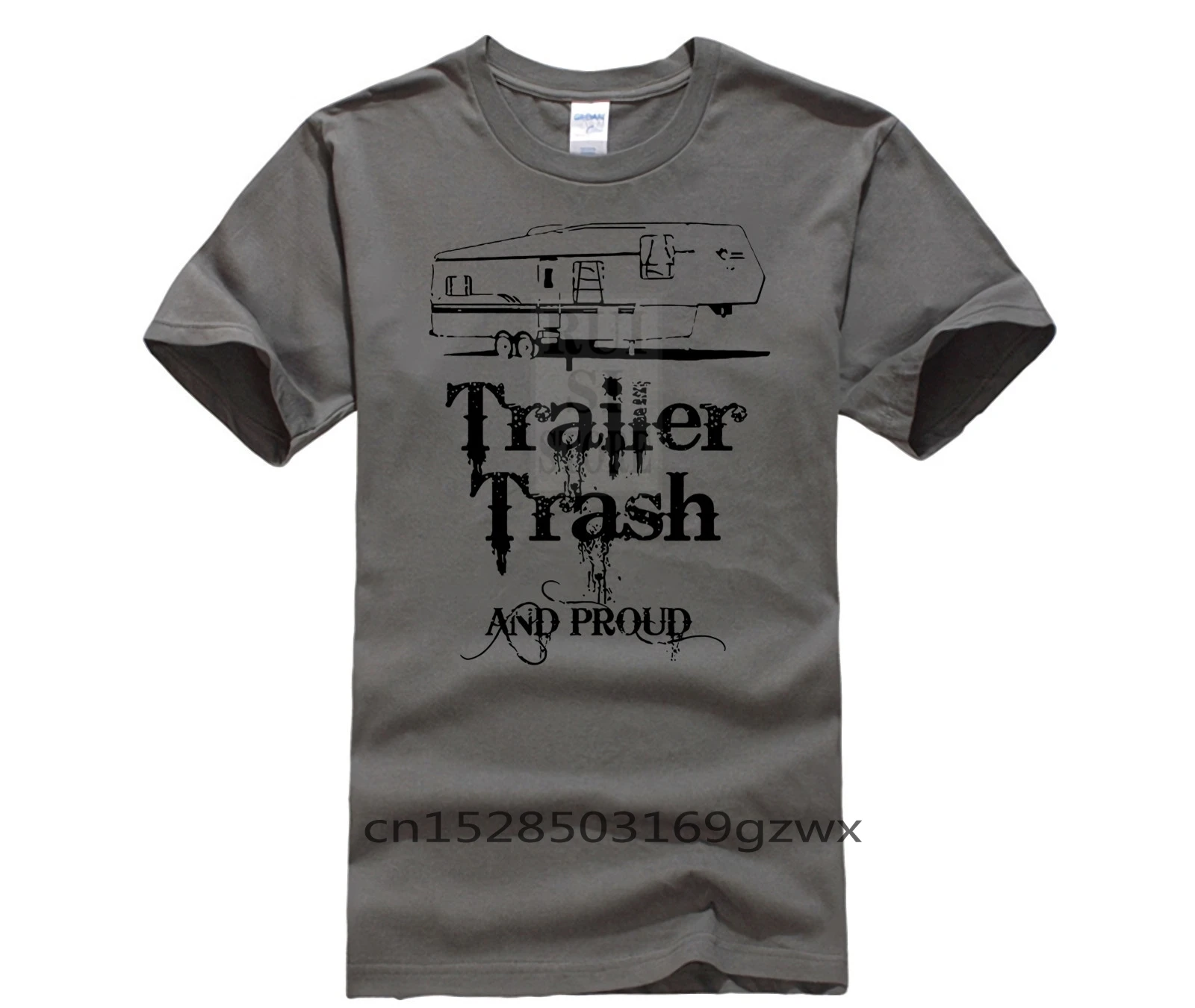 

Sports man's T shirt Trailer Trash and Proud Tee Hot men s Hot men s Funny round neck cool man's T shirt