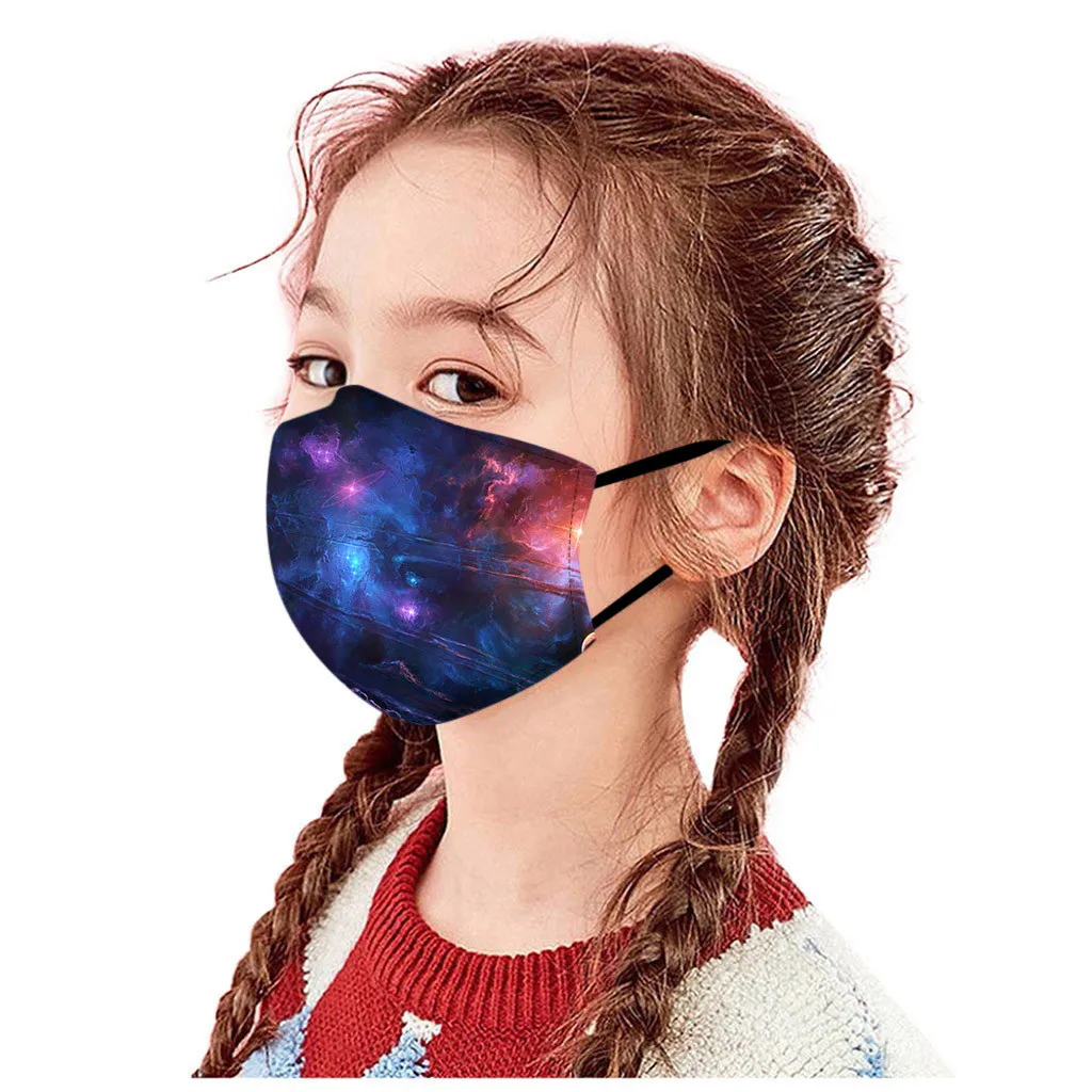 

Mascarillas Unisex Facial Protection 6PC Children's Adjustable Windproof Reusable Printed Face Mask Shield Masque