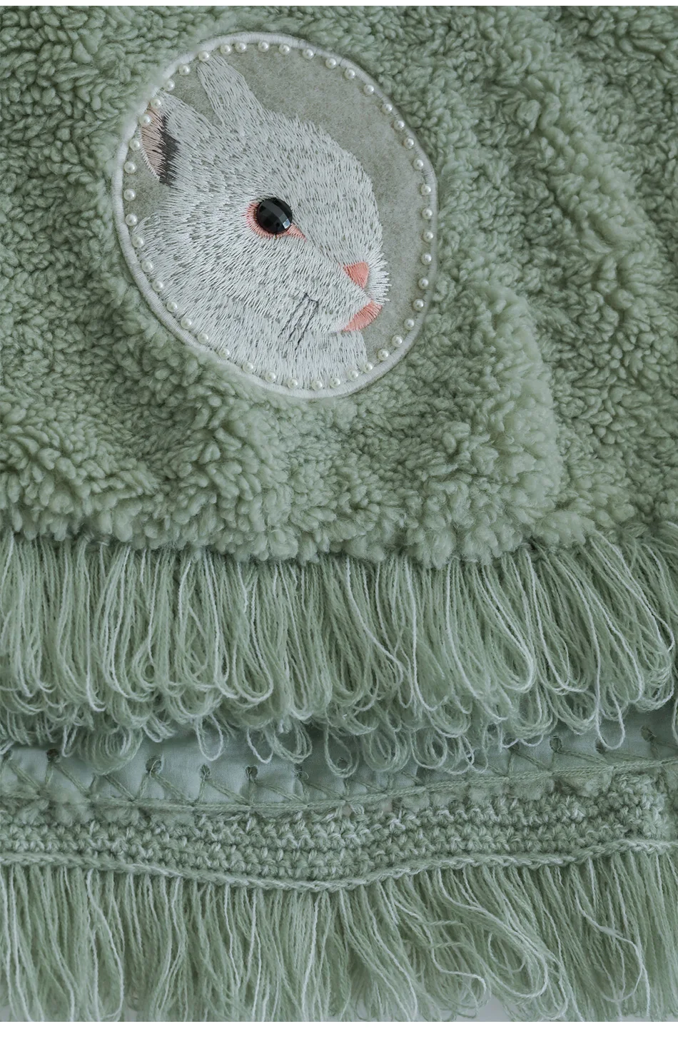 Женская короткая куртка AIGYPTOS винтажная накидка с вышивкой кролика оригинальный