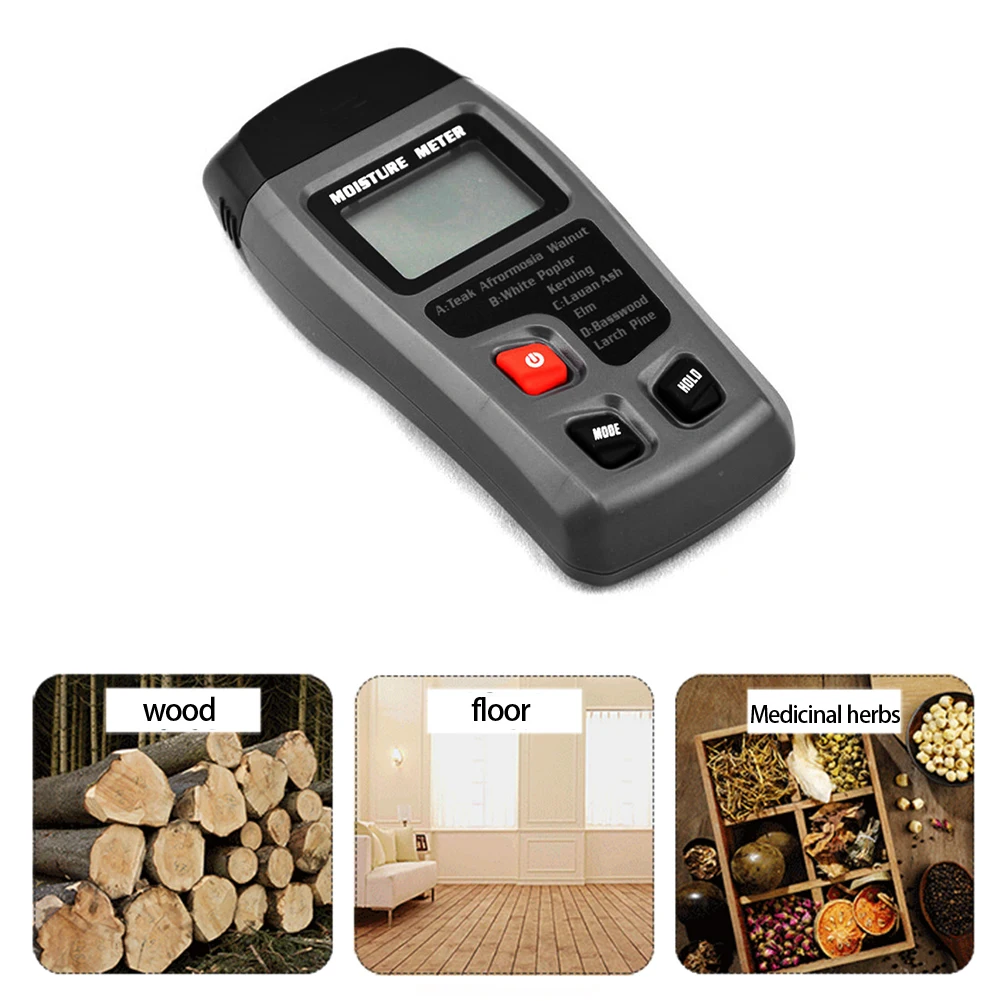

Двухконтактный гигрометр 0-99.9% с ЖК-дисплеем, измеритель влажности древесины, цифровой тестер влажности, измерительный детектор влажности д...