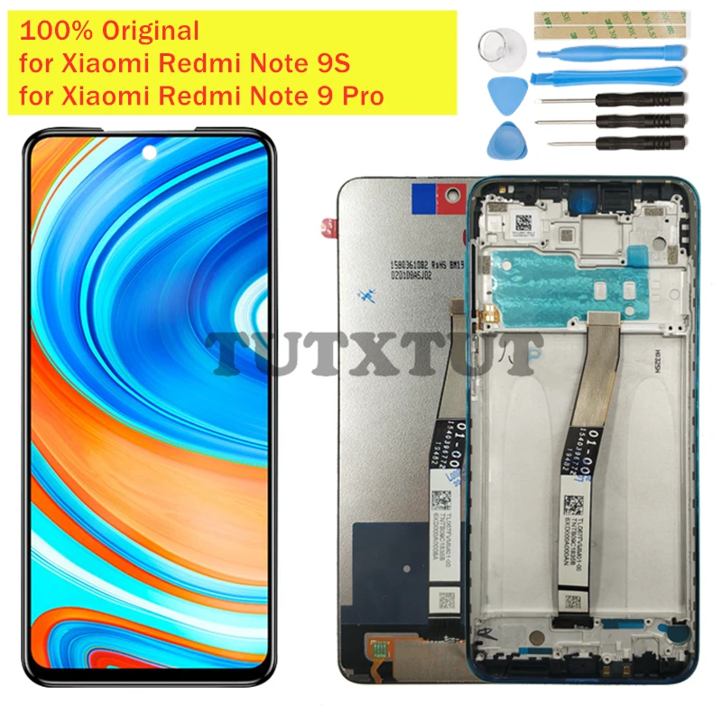 ЖК дисплей 6 67 дюйма для Xiaomi Redmi Note 9S/ 9 Pro сенсорный экран с рамкой дигитайзер в