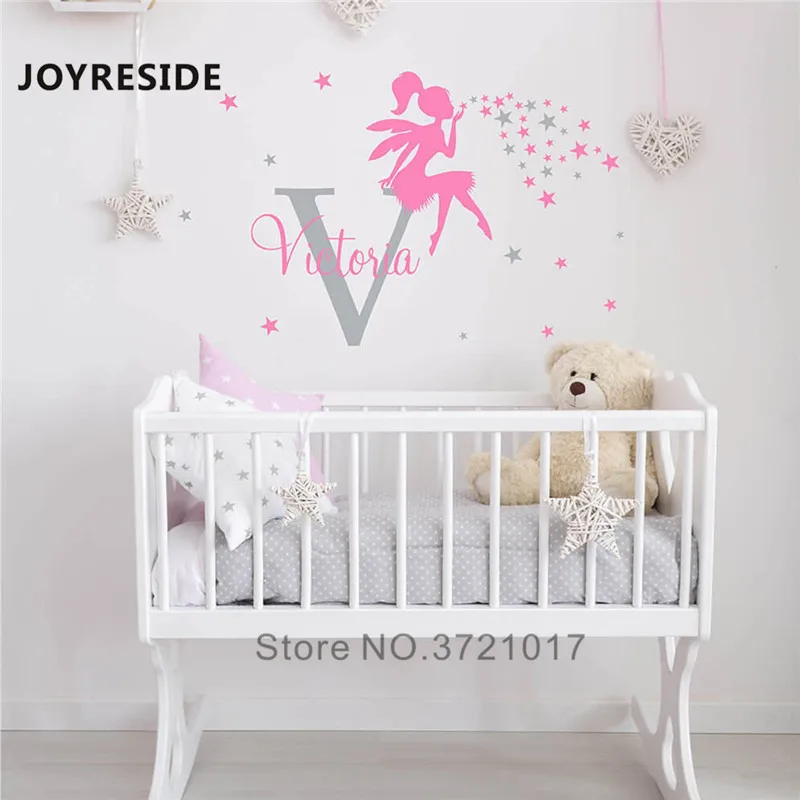 Design 1 JOYRESIDE персонализированные названия стикер стены дома спальни Наклейки на стены с именем на заказ различные конструкции выбрать стены Sicker винил WM001 - Цвет: Design 1