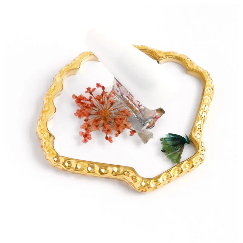 

1Pc False Nail Art Tips Practice Crystal Agate Palette Training Display Butterfly Phnom Penh Resin Painting Board Manicure Tools