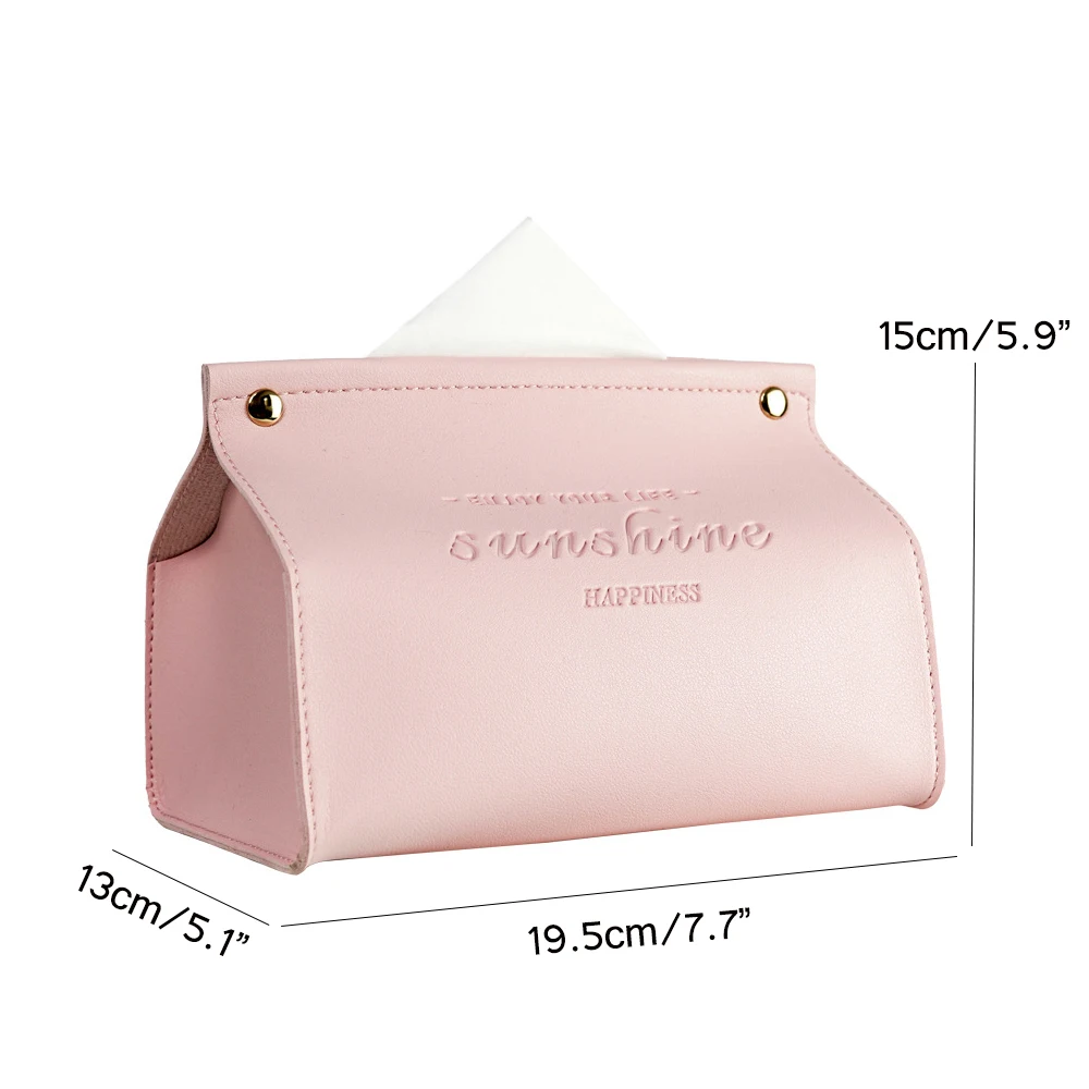 

colorful Leather Tissue Box Car Tissue Case Storage paper Container Facial Napkin Holder