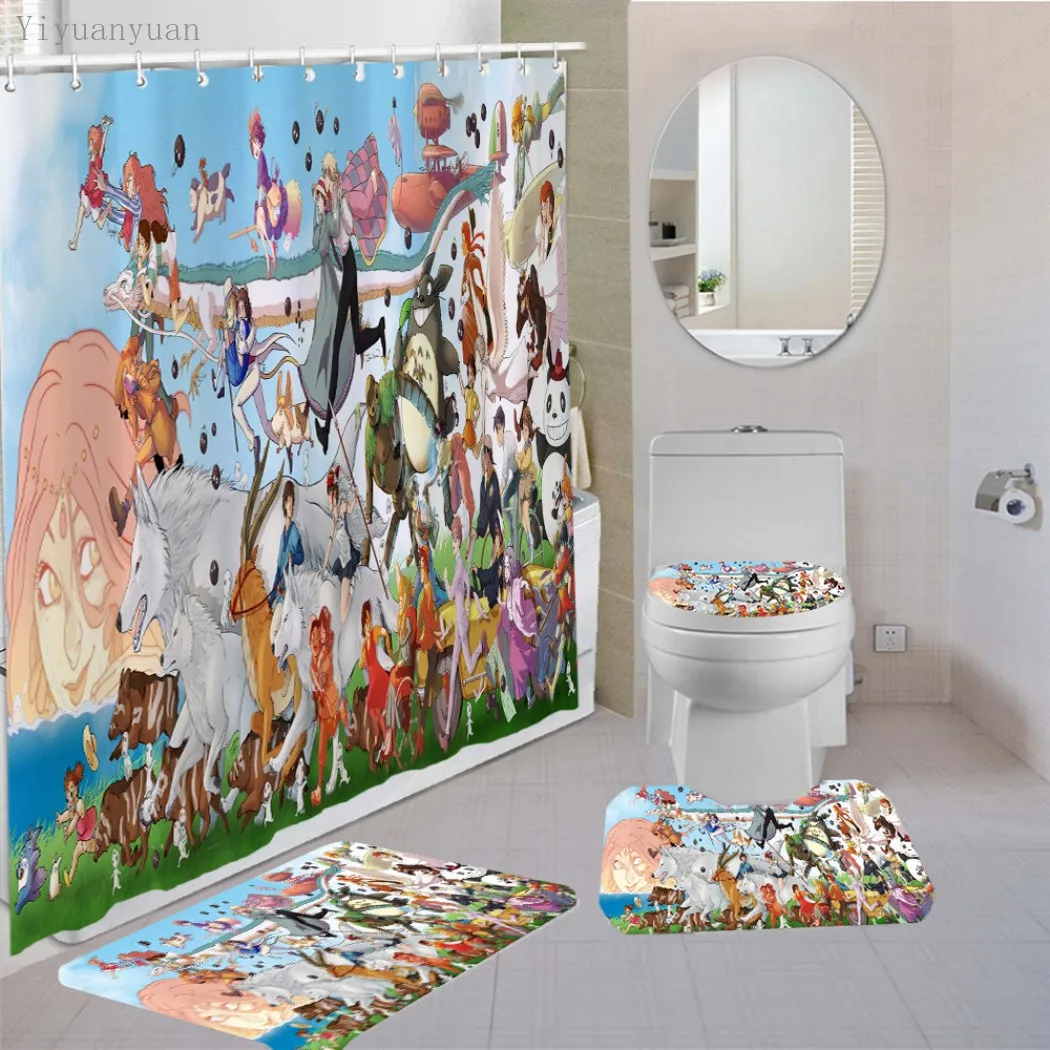 Online Simpatici Personaggi Anime Collezione Stampa Set Di Tappeti Da Bagno Per Tappetino Da Bagno Tappeto Tappeto Antiscivolo Toilette Accessori Per Il Bagno Decor