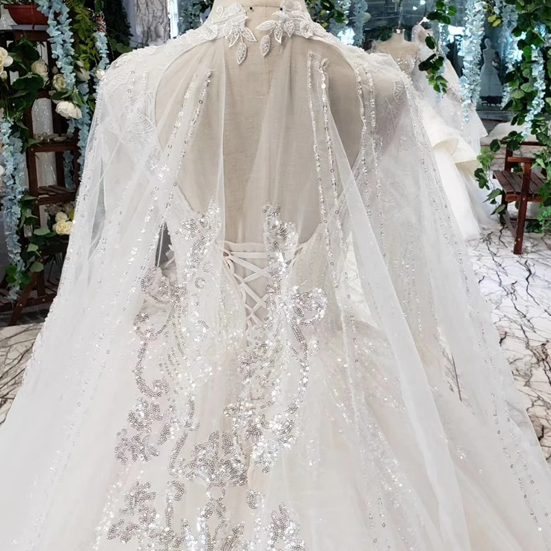 Индийское свадебное платье принцессы BGW 21311ht с накидкой круглым вырезом