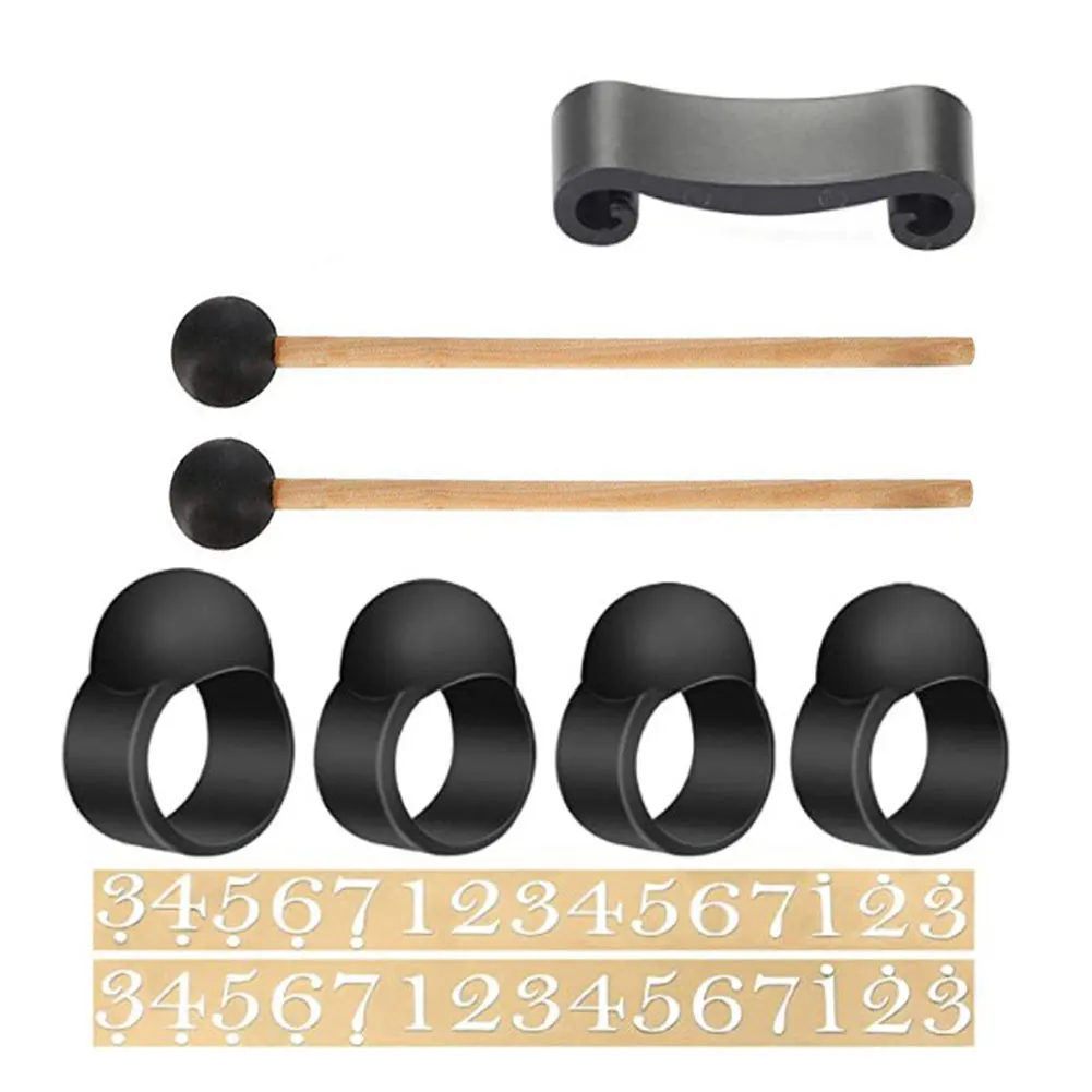 

9PCS Steel Tongue Drum Silicone Finger Picks Drumsticks Holder Sticker Set Percussion Instrument Accessories Yoga Meditation