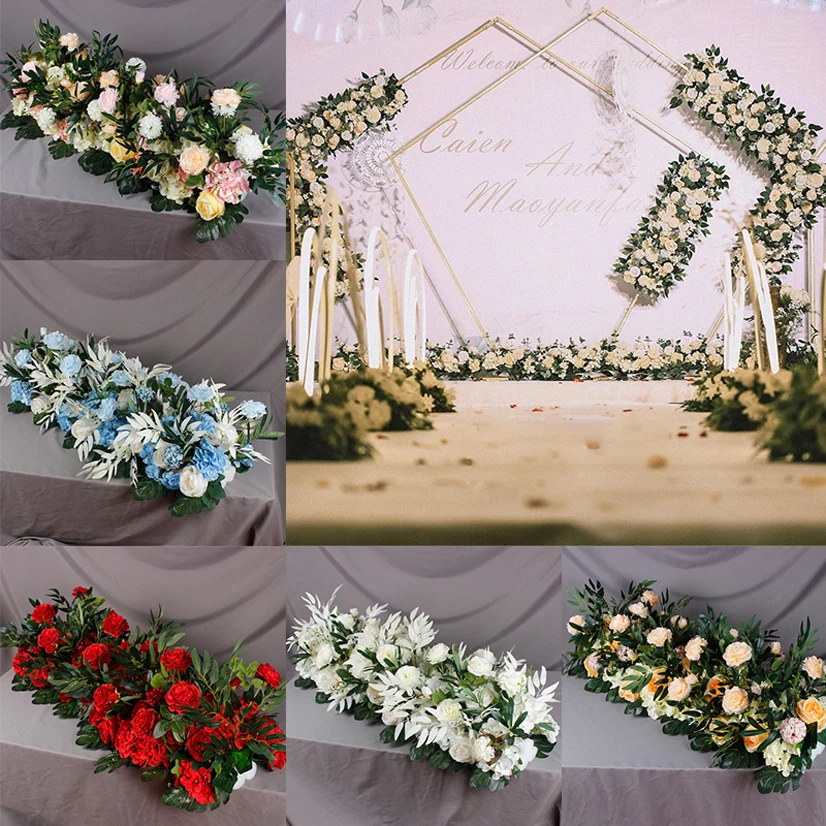 

50 см искусственные фотообои для свадьбы, декор дороги, свинцовый цветок, пион, фон для сцены, декоративный Свадебный центральный элемент