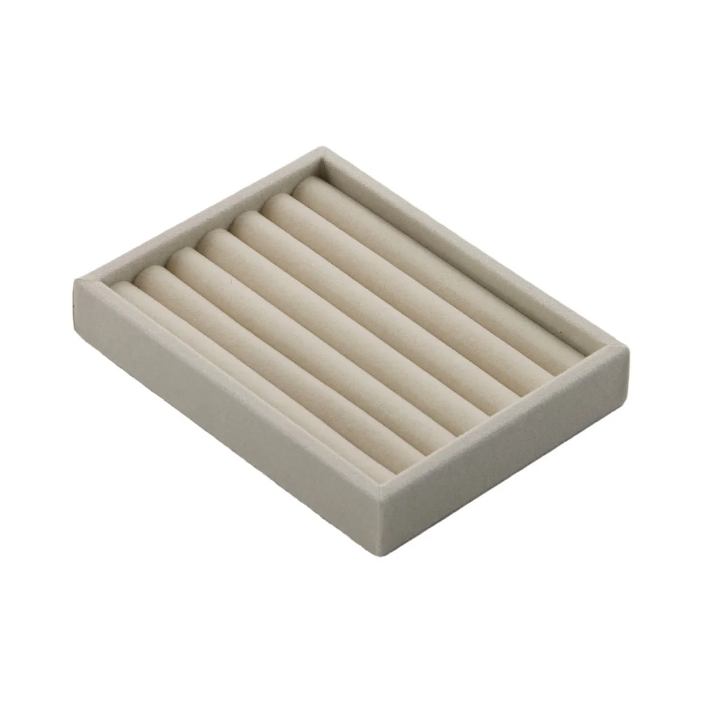 

Woollen Gray Table Desk Jewelry Tray Plate Casket Jewelry Storage Organizer Case