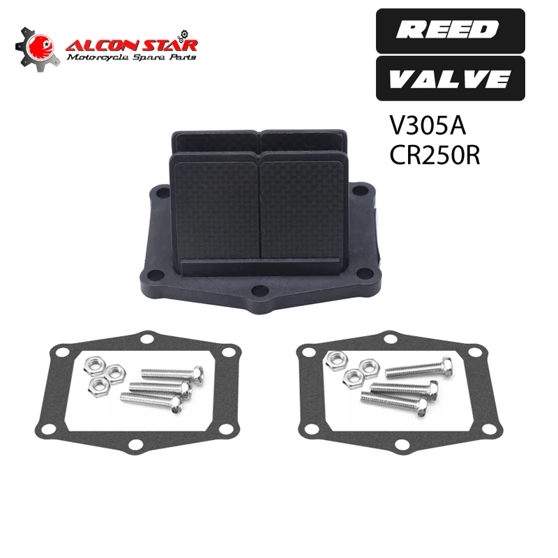 

Alconstar-V305A углеродного волокна мотоцикл тростниковый клапан Системы Набор для Honda CR250 1986-2001 V305A 79-0825 1008-0057 59-67320 12-6064