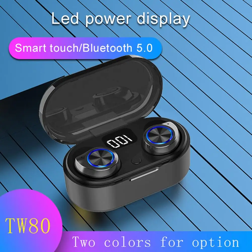 TW80 Bluetooth беспроводная гарнитура светодиодный цифровой дисплей TWS 5 0 наушники