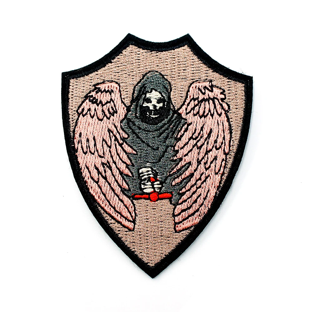 Death Size:6.0x7.8cm Patch for Clothing Iron on Embroidered Sew Applique Cute Fabric Badge DIY Apparel Accessories | Дом и сад